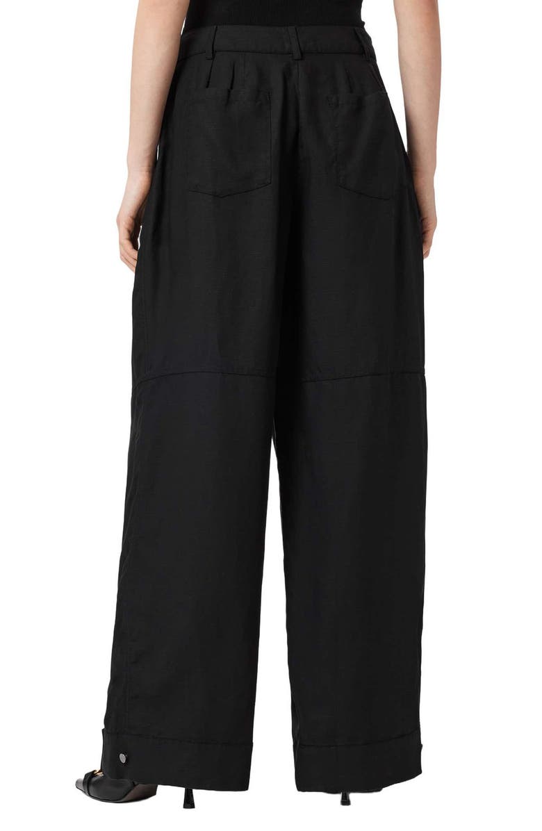 AllSaints Sherell Wide Leg Pants, Alternate, color, Black