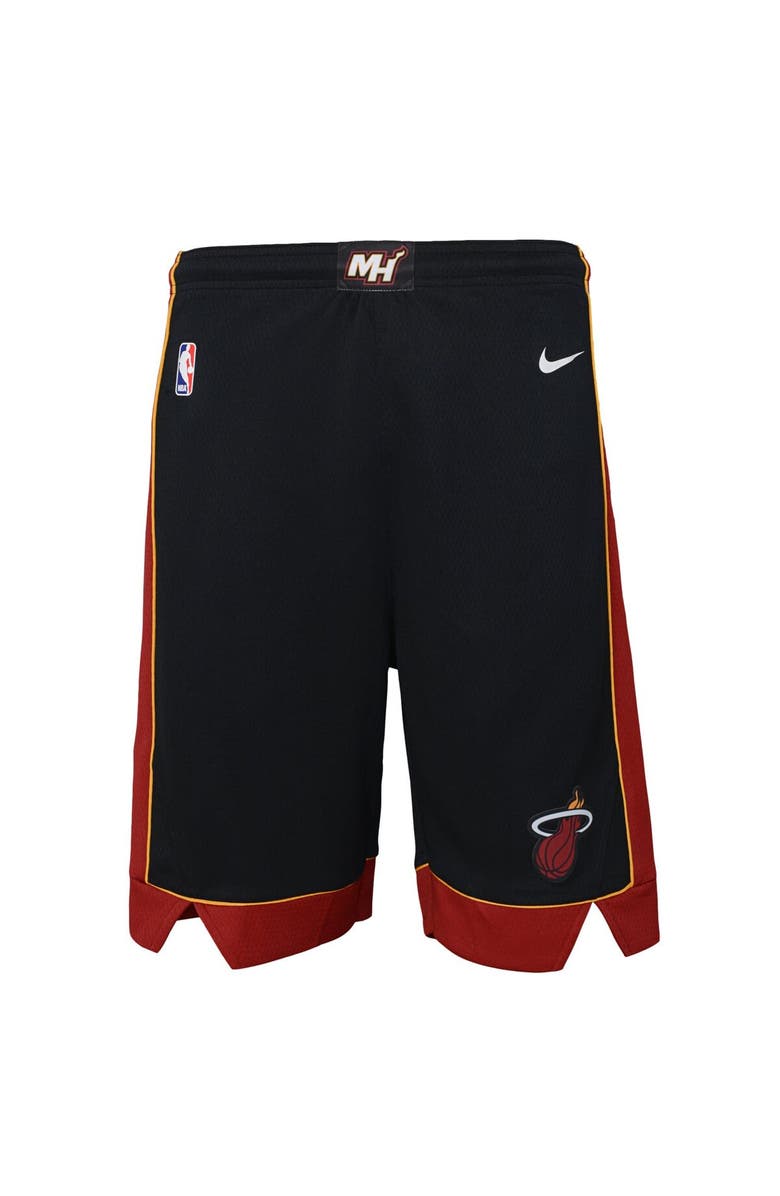 Nike Youth Nike Black Miami Heat Icon Edition Mesh Performance Swingman Shorts, Alternate, color, Black
