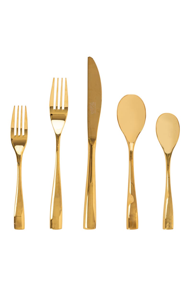 Gibson Home Holland Road 20 Piece Gold Stainless Steel Flatware Set, Main, color, Metallic Gold