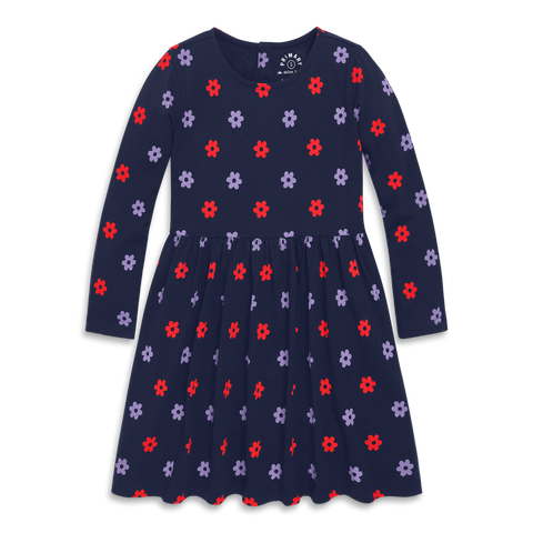 Kids Long Sleeve Perfect Pocket Dress (Toddler, Little Kid, Big Kid)