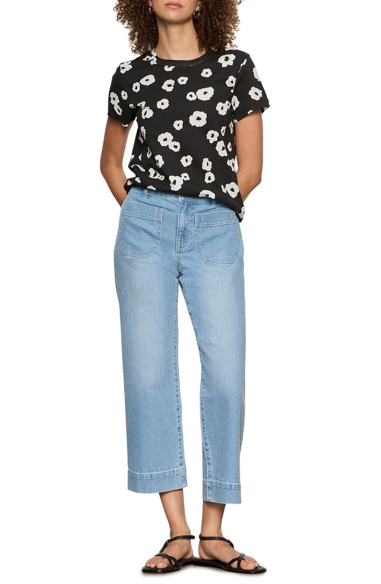 Sanctuary The Perfect T-Shirt, Alternate, color, Black Petite Blooms