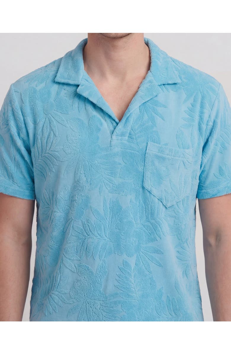 Lords of Harlech Farm Floral Towel Polo Shirt, Alternate, color, Teal