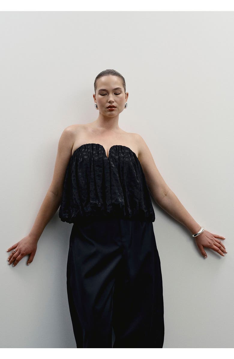 11 Honoré Strapless Bubble Top, Main, color, Black Beauty