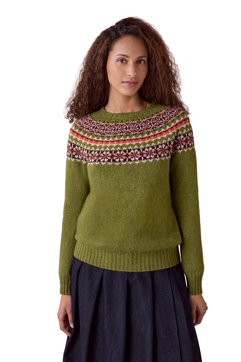 Highlands Crew Neck Sweater, Main, color, Clover Green