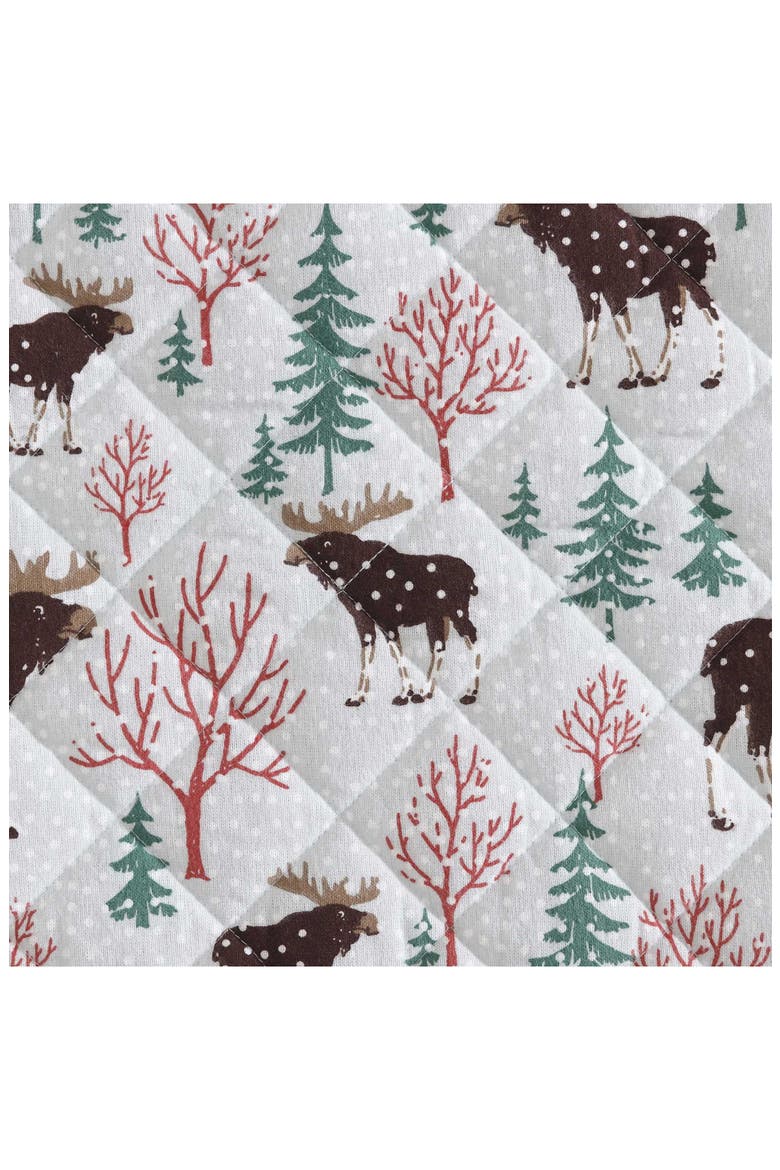 Mountain Moose Cotton Flannel Twin Quilt & Sham Set, Alternate, color, LT-PASTEL GREY