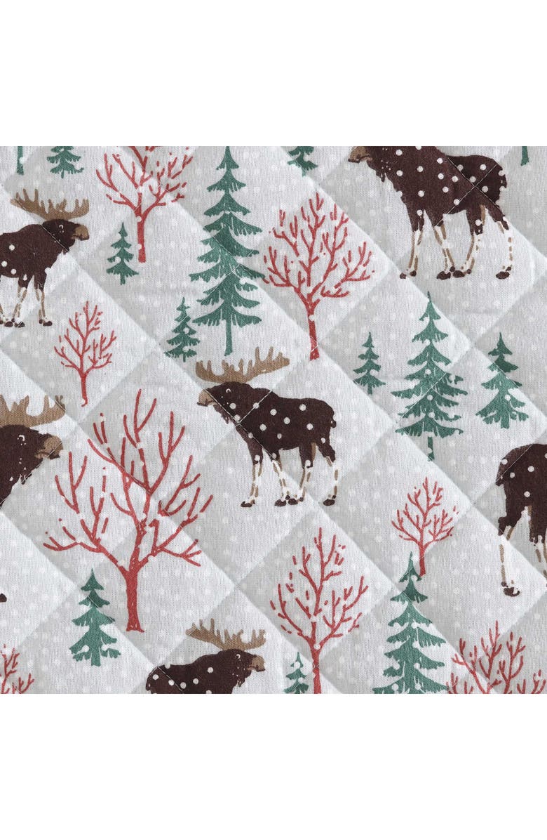 Eddie Bauer Mountain Moose Cotton Flannel Twin Quilt & Sham Set, Alternate, color, Lt-Pastel Grey