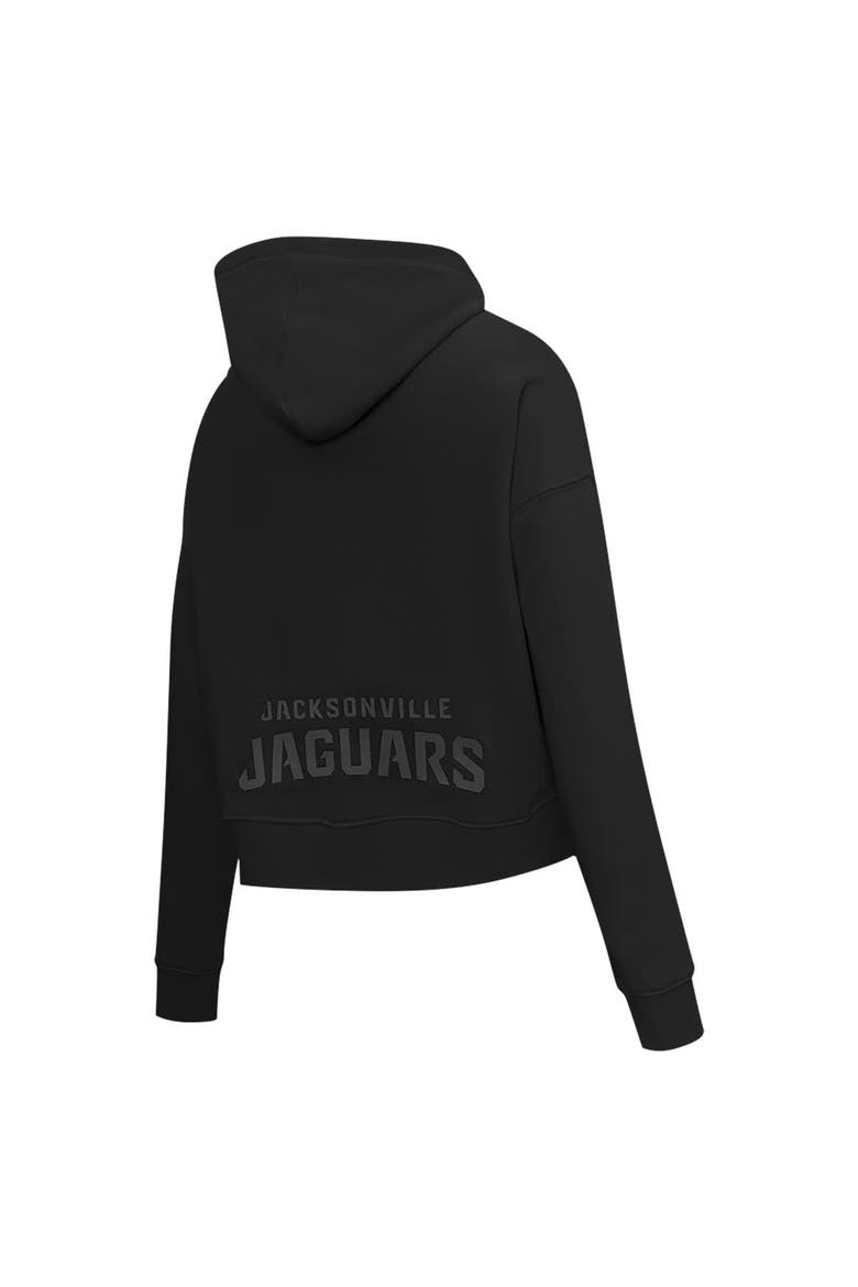 Women's Pro Standard Black Jacksonville Jaguars Jeweled Cropped Pullover Hoodie, Alternate, color, Black