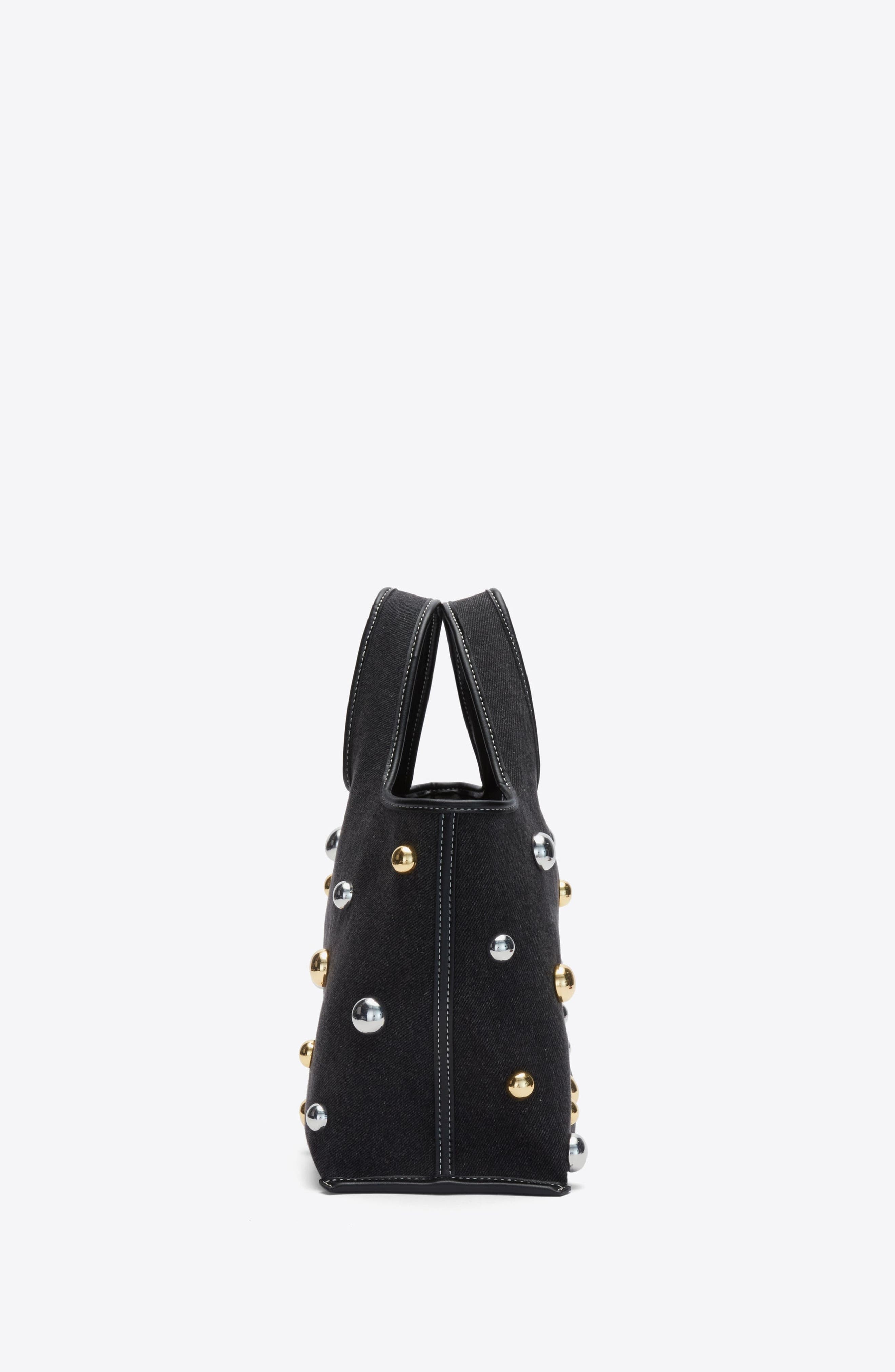 3.1 Phillip Lim Dome Embellishment Mini Market Tote Bag, Alternate, color, Black