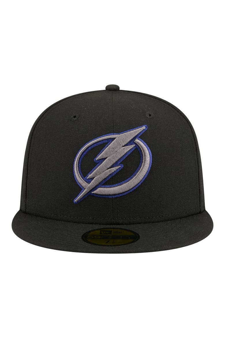 Men's New Era Black Tampa Bay Lightning Color Pop 59FIFTY Fitted Hat, Alternate, color, Black
