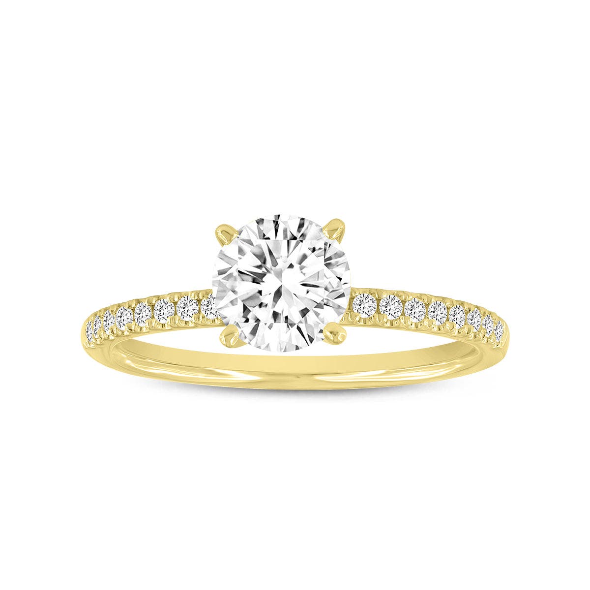 LUVMYJEWELRY LUVMYJEWELRY KARA 14K YELLOW GOLD ROUND LAB GROWN DIAMOND ENGAGEMENT RING
