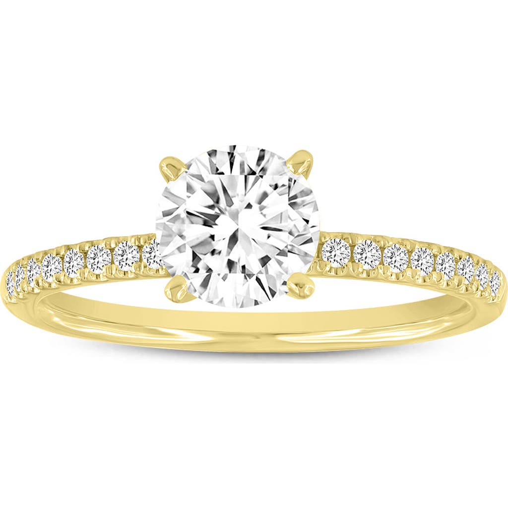 Luvmyjewelry Kara 14k Yellow Gold Round Lab Grown Diamond Engagement Ring In 14k Yellow Gold