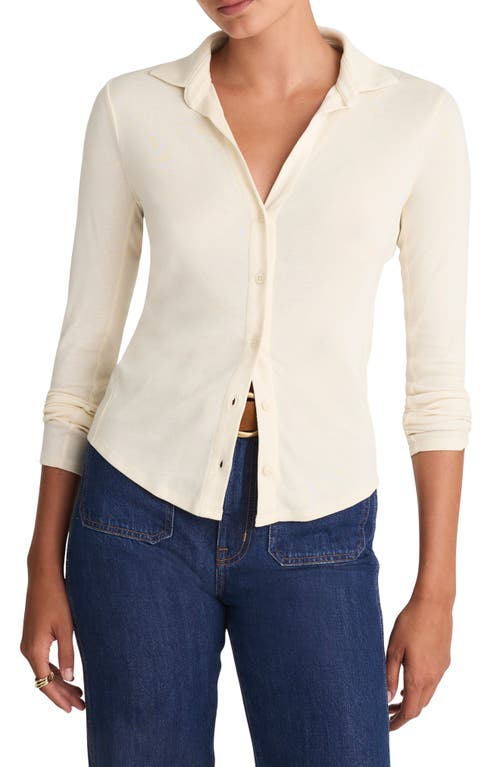 Madewell Camp Long Sleeve Button-up Shirt In White