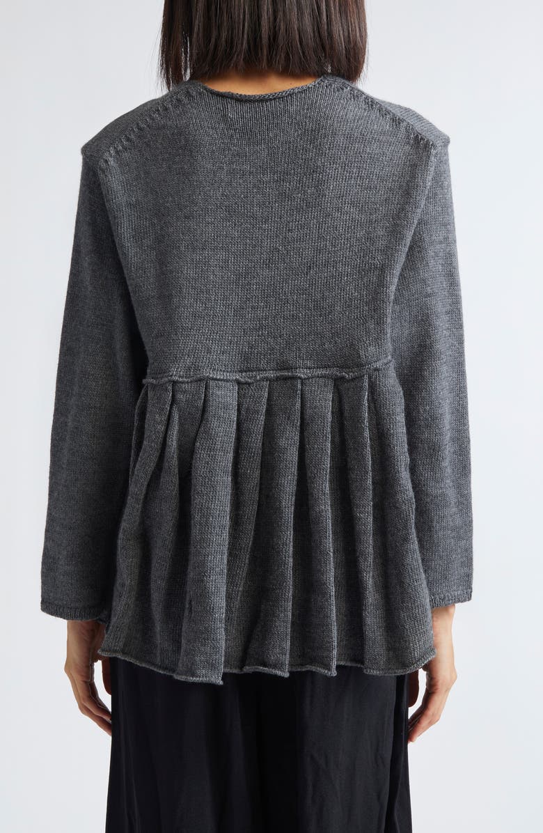 Comme des Garçons Comme des Garçons Wool Jersey Peplum Sweater, Alternate, color, Charcoal