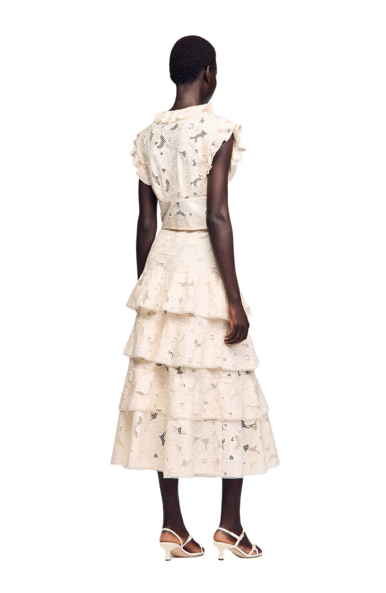 SANDRO Long frilled skirt, Alternate, color,