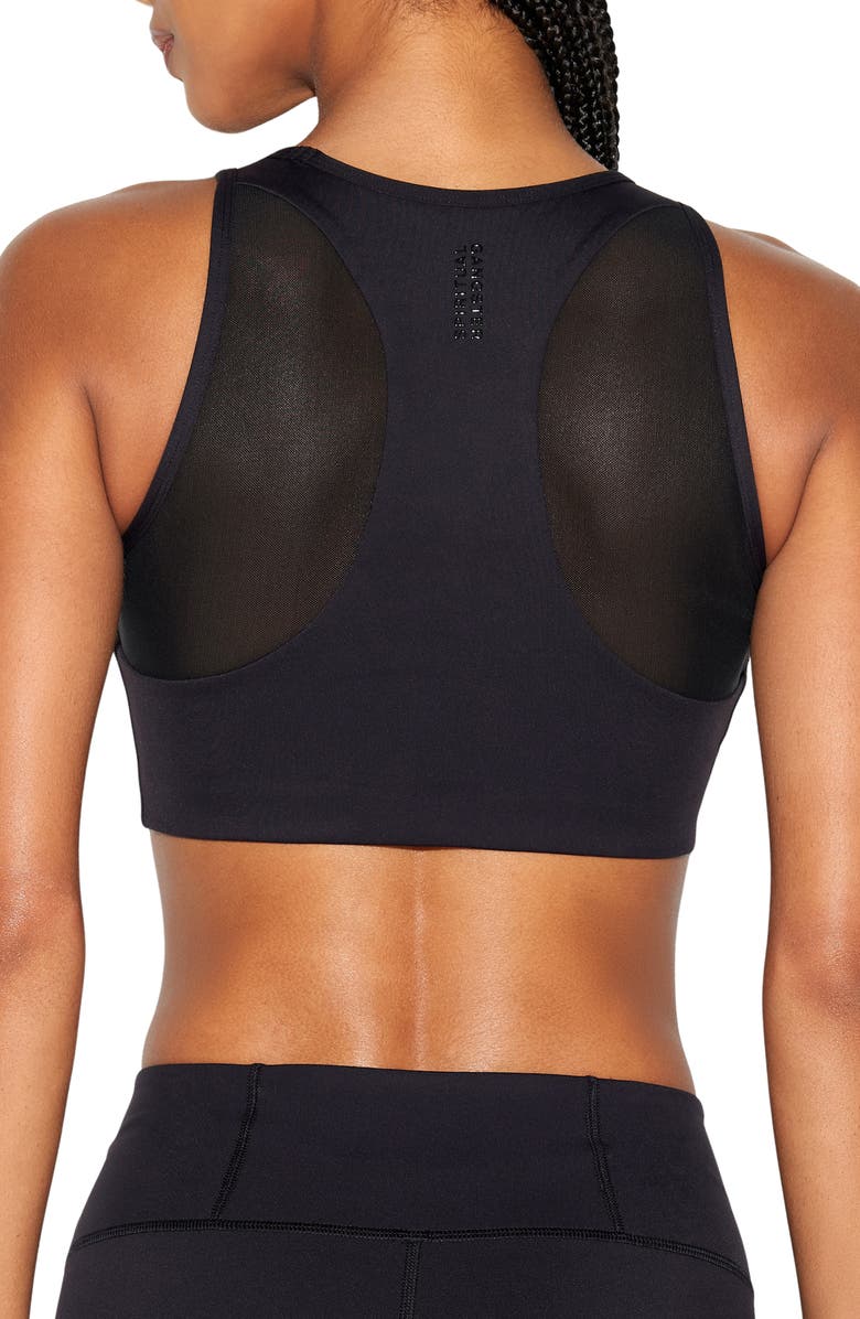 Spiritual Gangster Stevie Longline Sports Bra, Alternate, color, Black