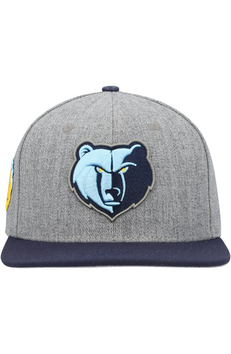 PRO STANDARD Men's Pro Standard Gray/Navy Memphis Grizzlies Classic Logo Two-Tone Snapback Hat, Alternate, color, 