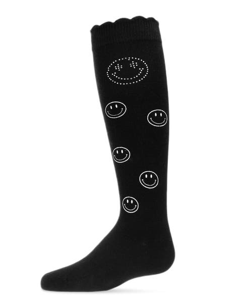 Jeweled Smiley Face Knee High Socks (Little Kid & Big Kid)