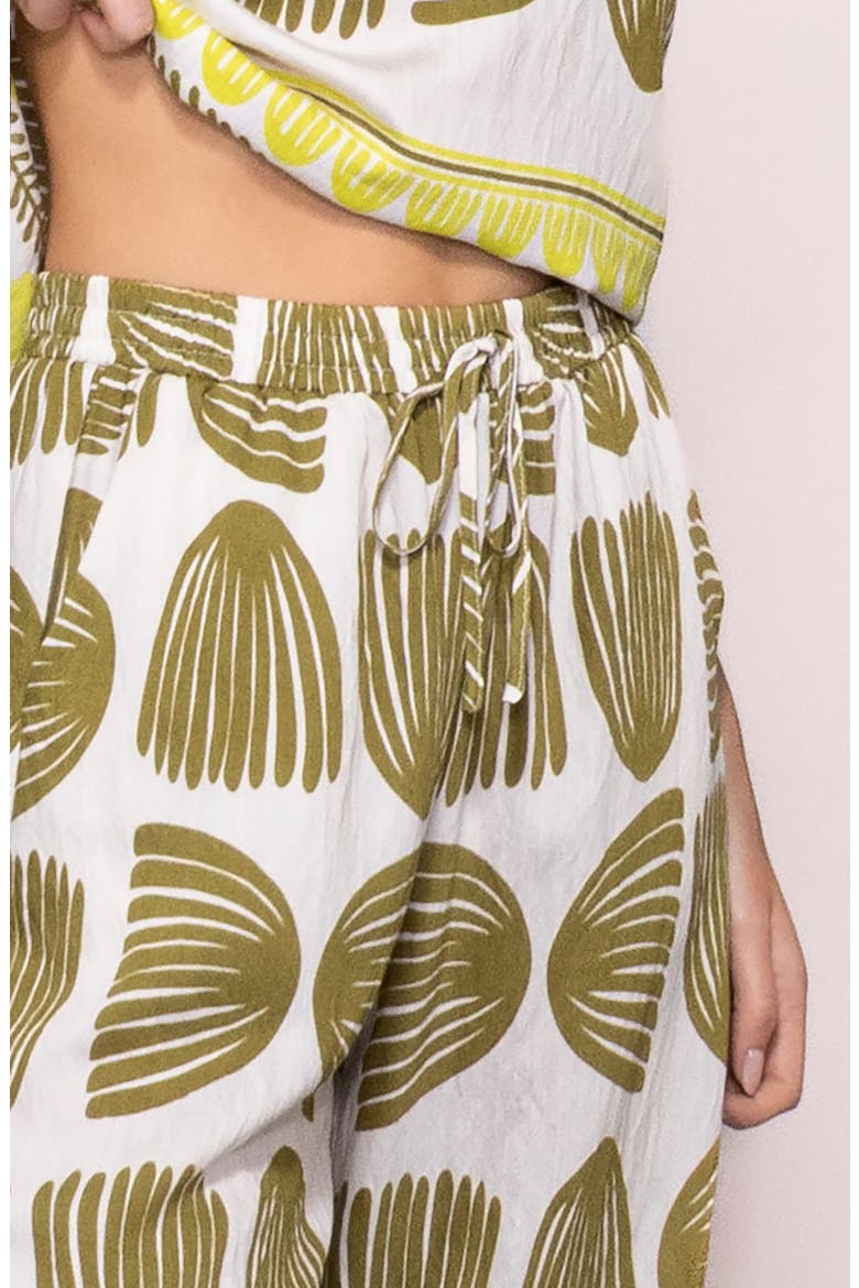 Abstract Print Wide Leg Pants, Alternate, color, CHARTREUSE/ WHITE SHELL