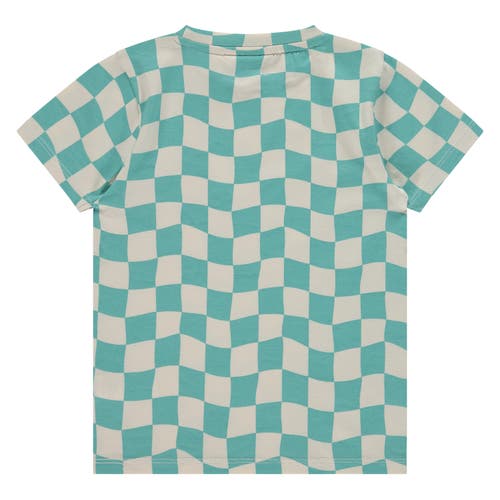 Stains And Stories By Babyface Wavy Check Short Sleeve T-shirt In Blue