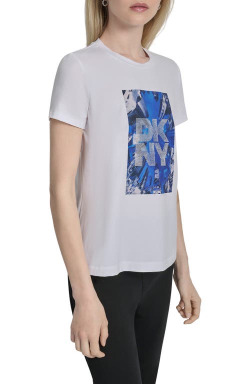 Dkny Skyscraper Graphic T-shirt In White