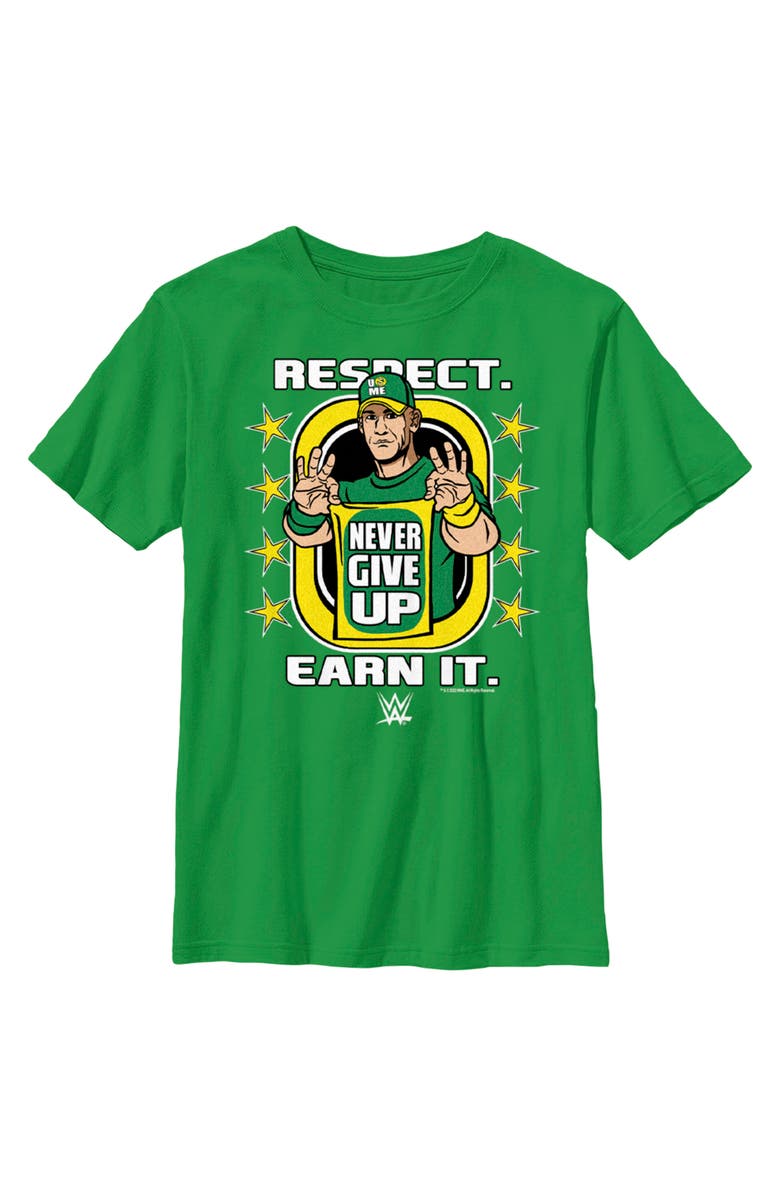 WWE Boy's WWE John Cena Respect Earn It Graphic T-Shirt, Main, color, Kelly Green