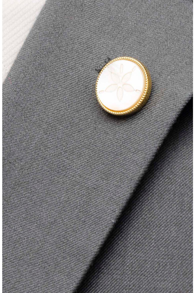 Sand Dollar Mother-of-Pearl Lapel Pin, Alternate, color, GOLD