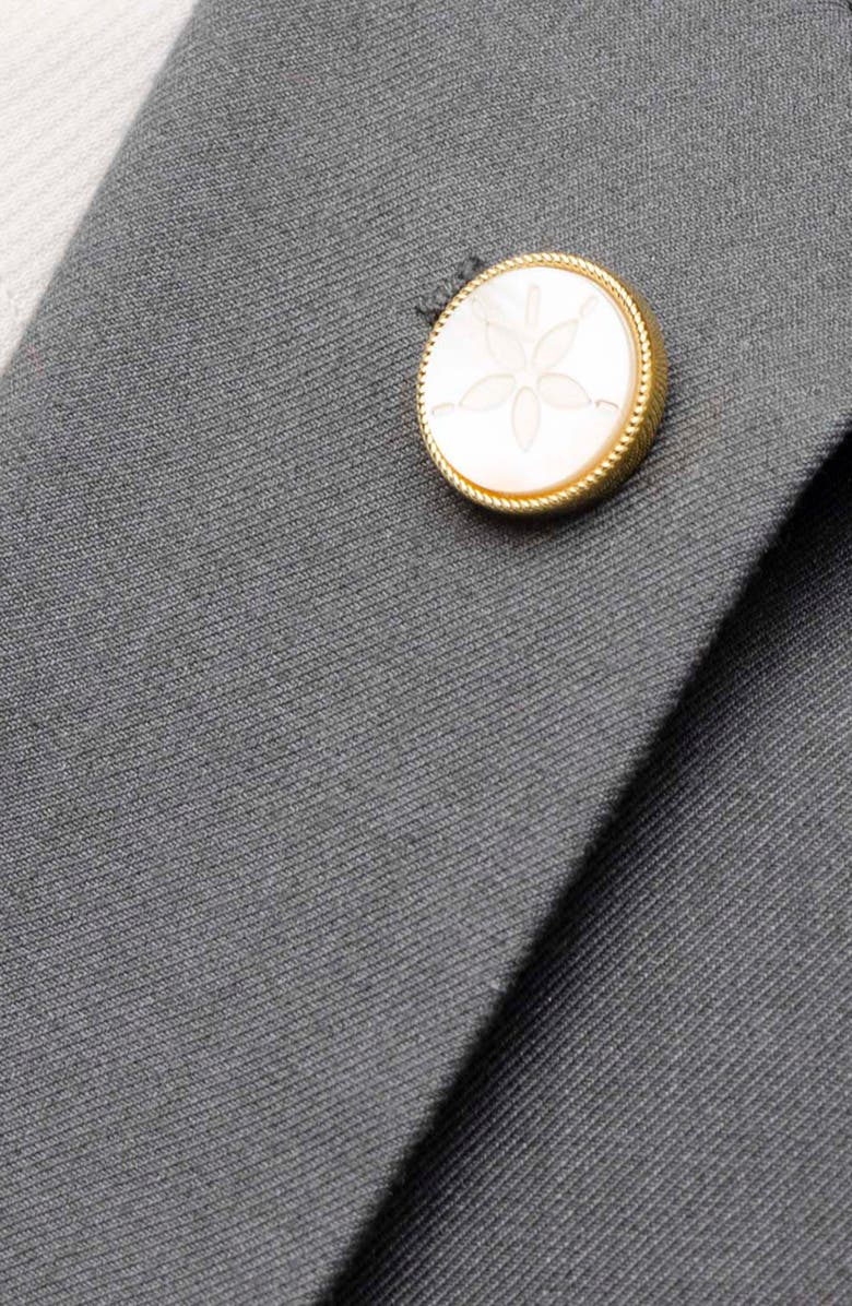 Cufflinks, Inc. Sand Dollar Mother-of-Pearl Lapel Pin, Alternate, color, Gold