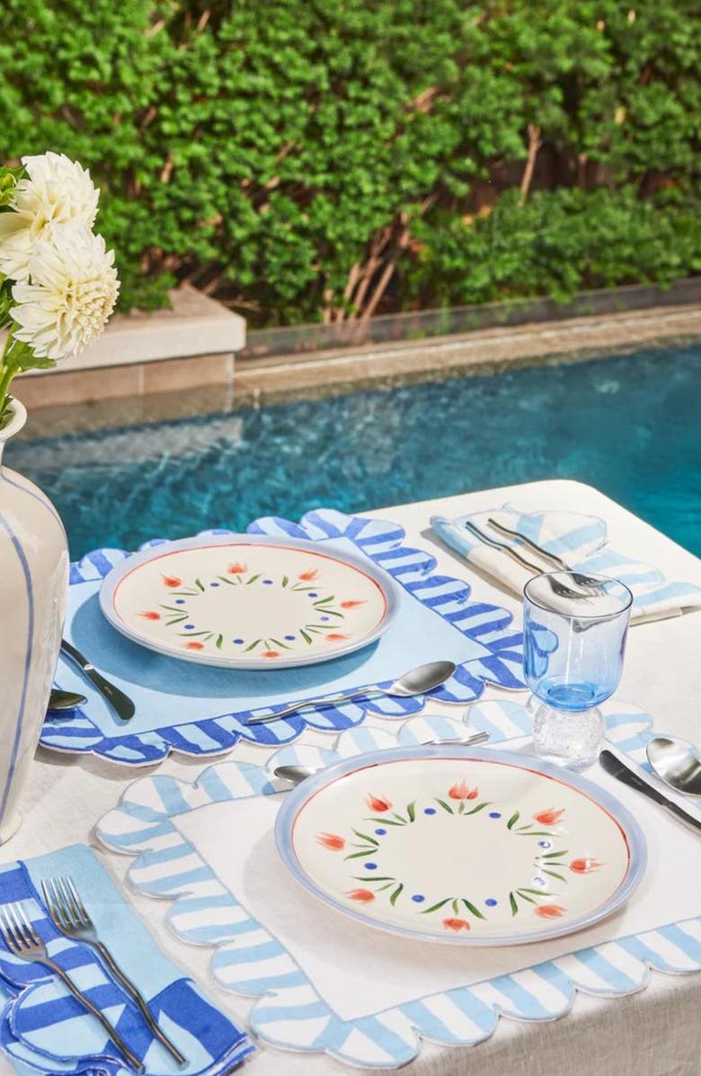 MISETTE Jardin Set of 4 Stripe Linen Placemats, Alternate, color, 