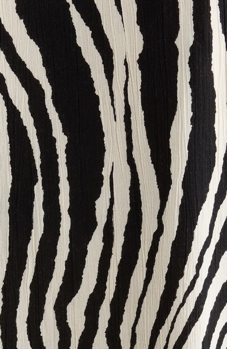 Elan Short Sleeve Button-Up Cover-Up Shirt, Alternate, color, Black Zebra