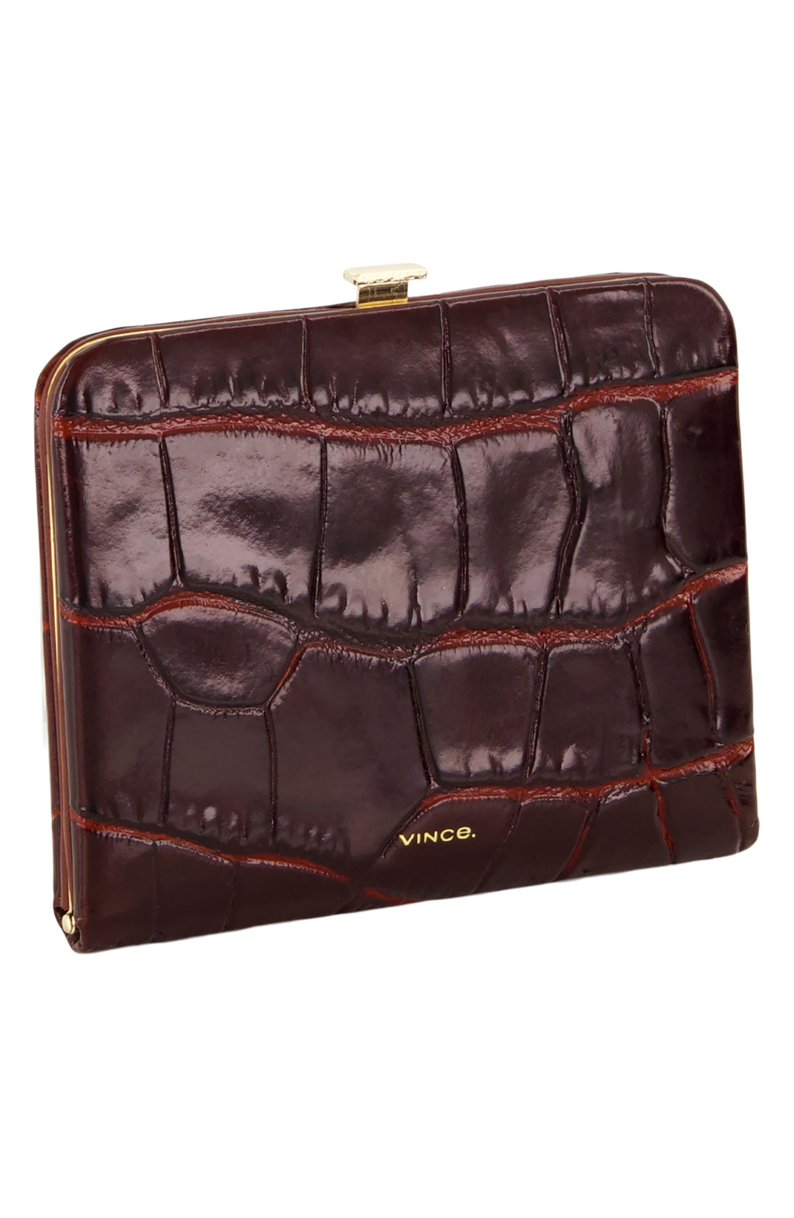 Vince Croc Embossed Small Frame Wallet (Women) | Nordstrom
