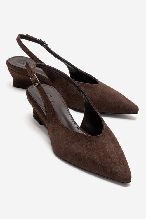 Prologue Shoes Cosella Slingback Pump in Brown Suede at Nordstrom, Size 7