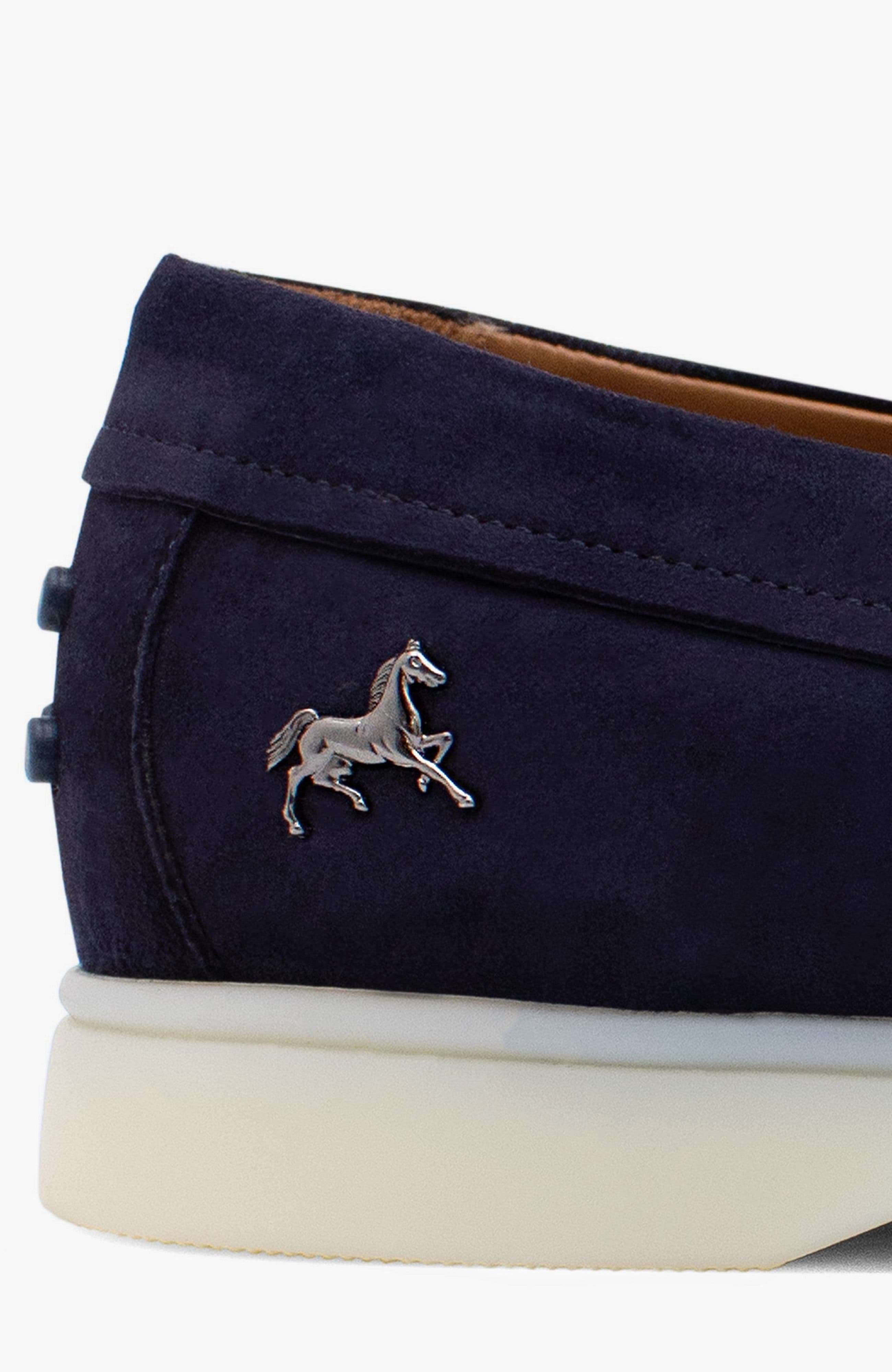 Nautical Suede Loafers, Alternate, color, Navy