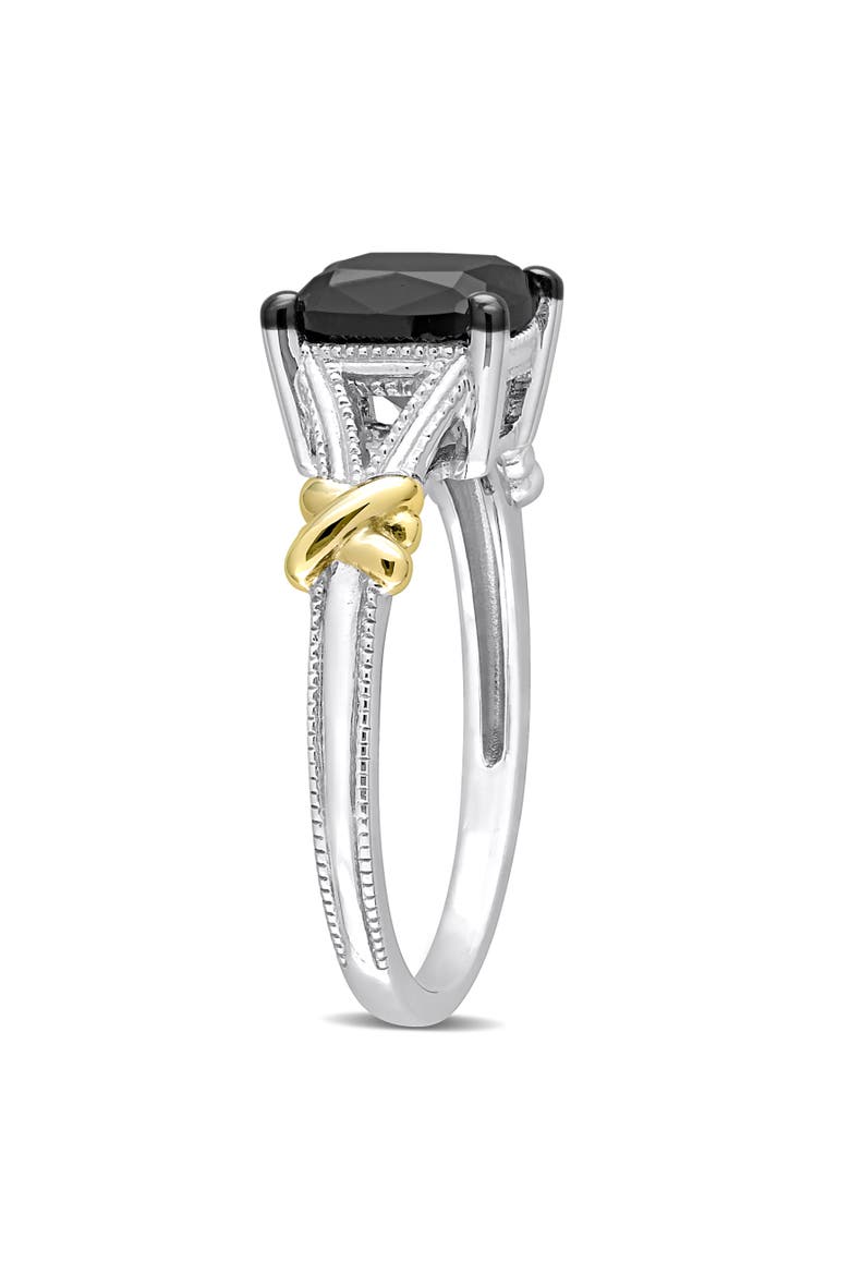 Black Diamond Solitaire Ring 14k Two-Tone, Alternate, color, Diamond