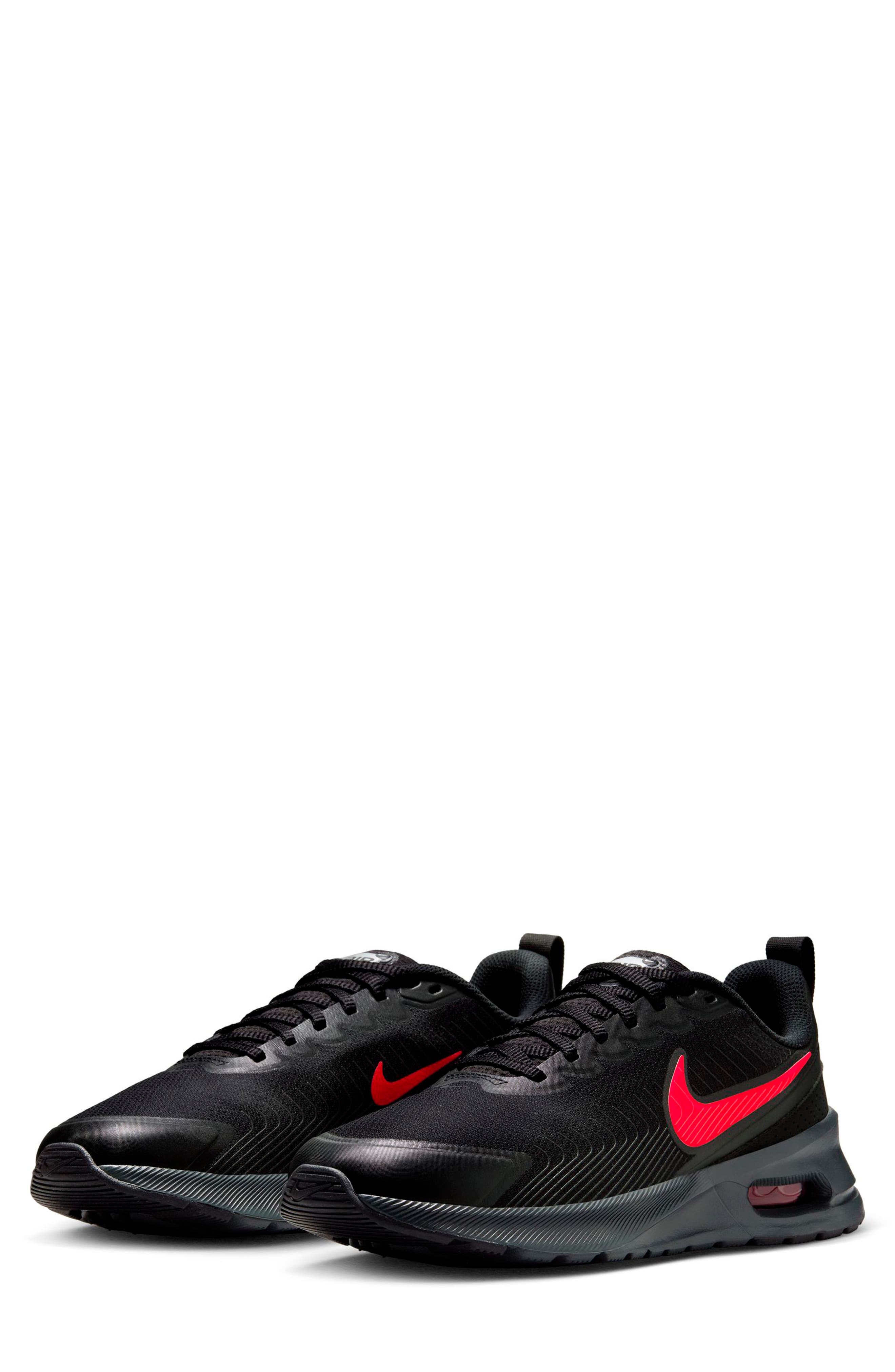 Air Max Nuaxis Sneaker, Main, color, BLACK/ UNIVERSITY RED