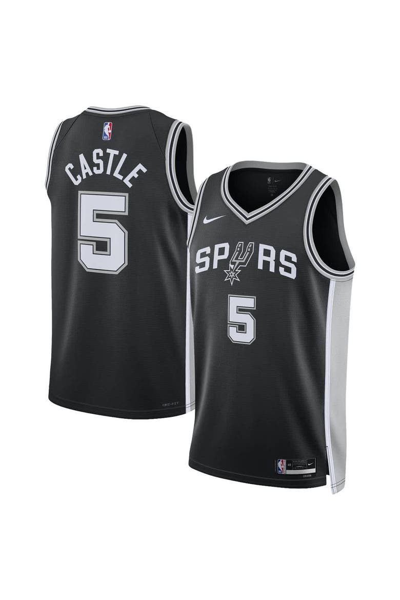 Unisex Nike Stephon Castle Black San Antonio Spurs Swingman Jersey - Icon Edition, Main, color, Black