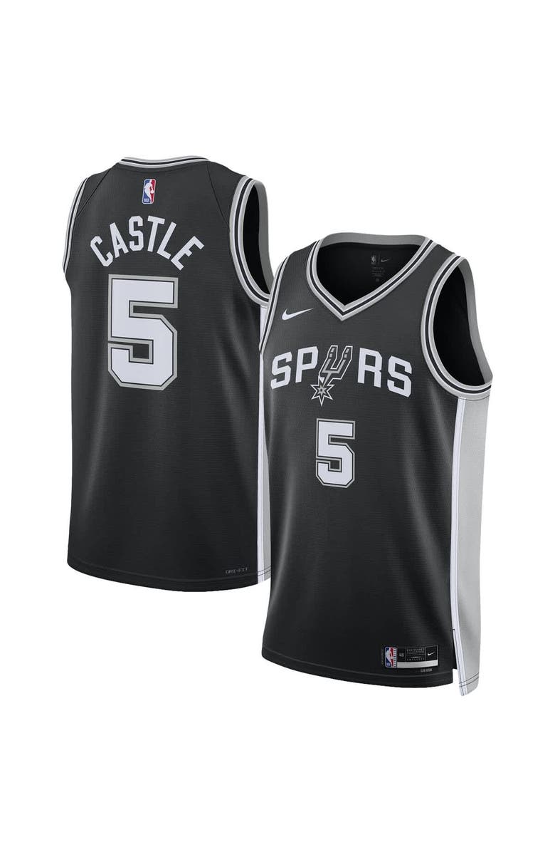 Nike Unisex Nike Stephon Castle Black San Antonio Spurs Swingman Jersey - Icon Edition, Main, color, Black