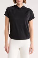 DKNY Ruched Short Sleeve Hooded T-Shirt