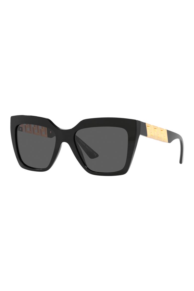 56mm Square Sunglasses, Alternate, color, BLACK
