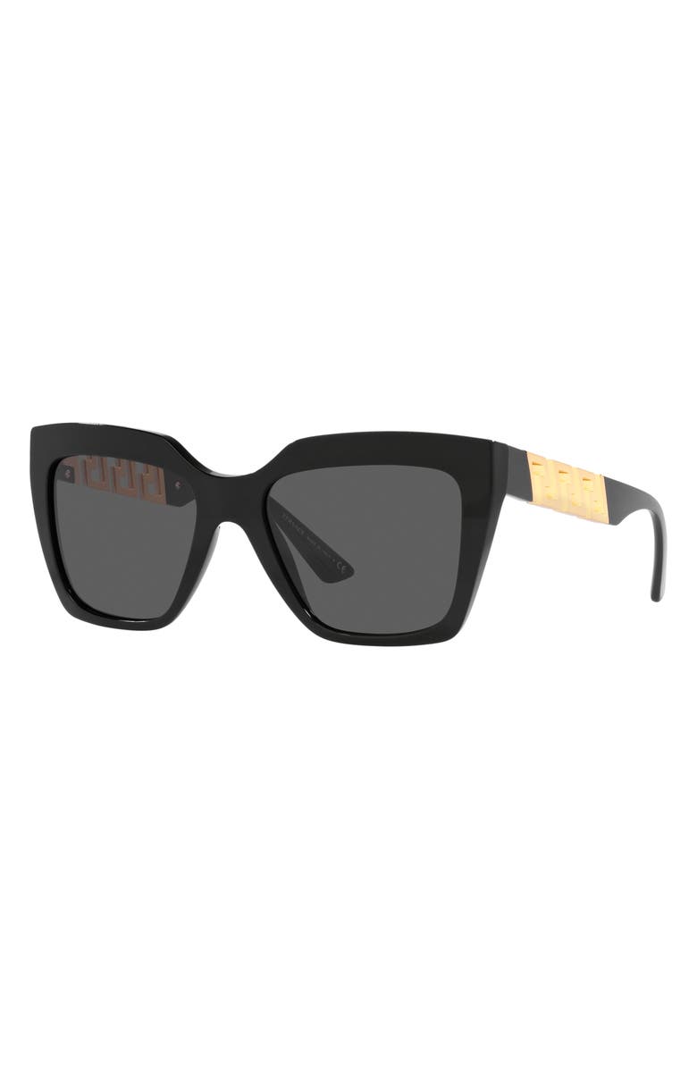 Versace 56mm Square Sunglasses, Alternate, color, Black