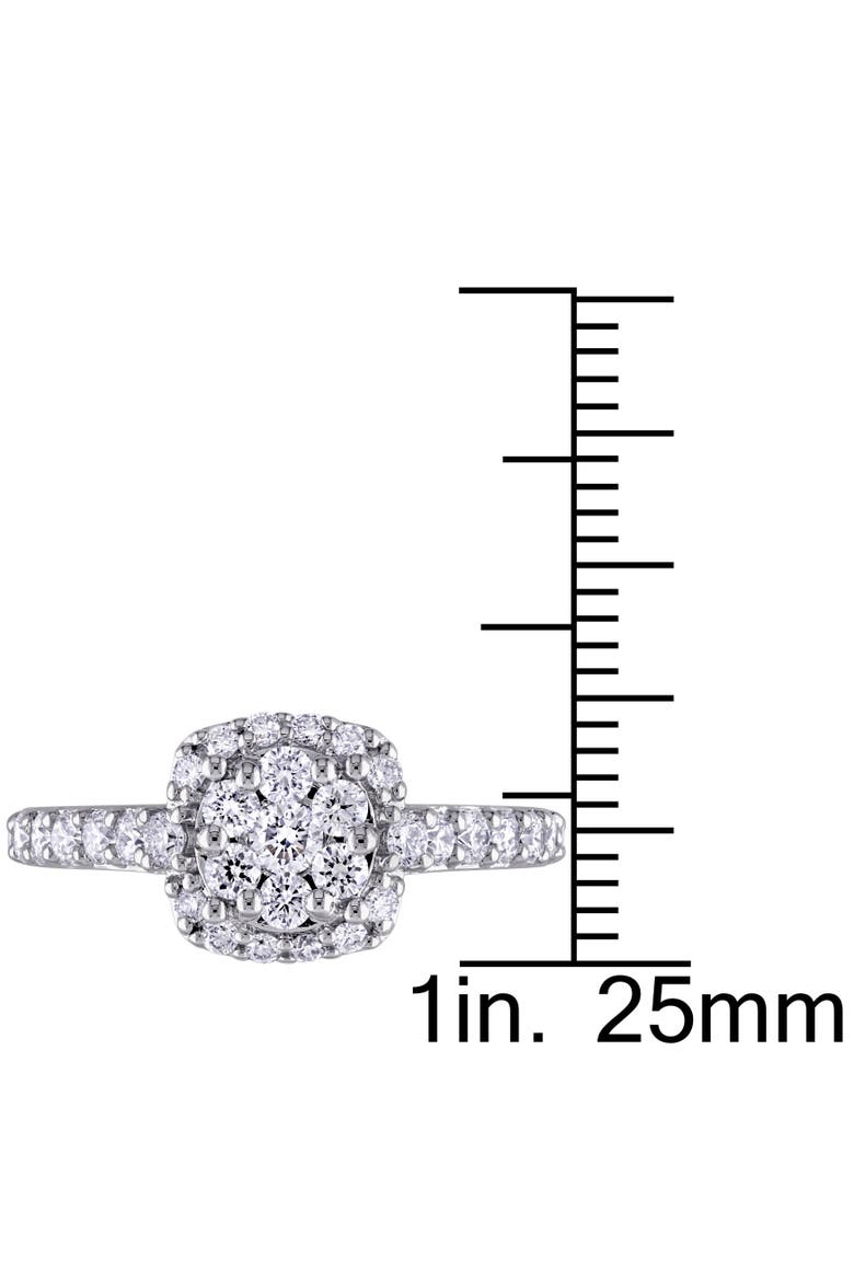 Diamond Cluster Halo Engagement Ring 14k, Alternate, color, 14K White Gold