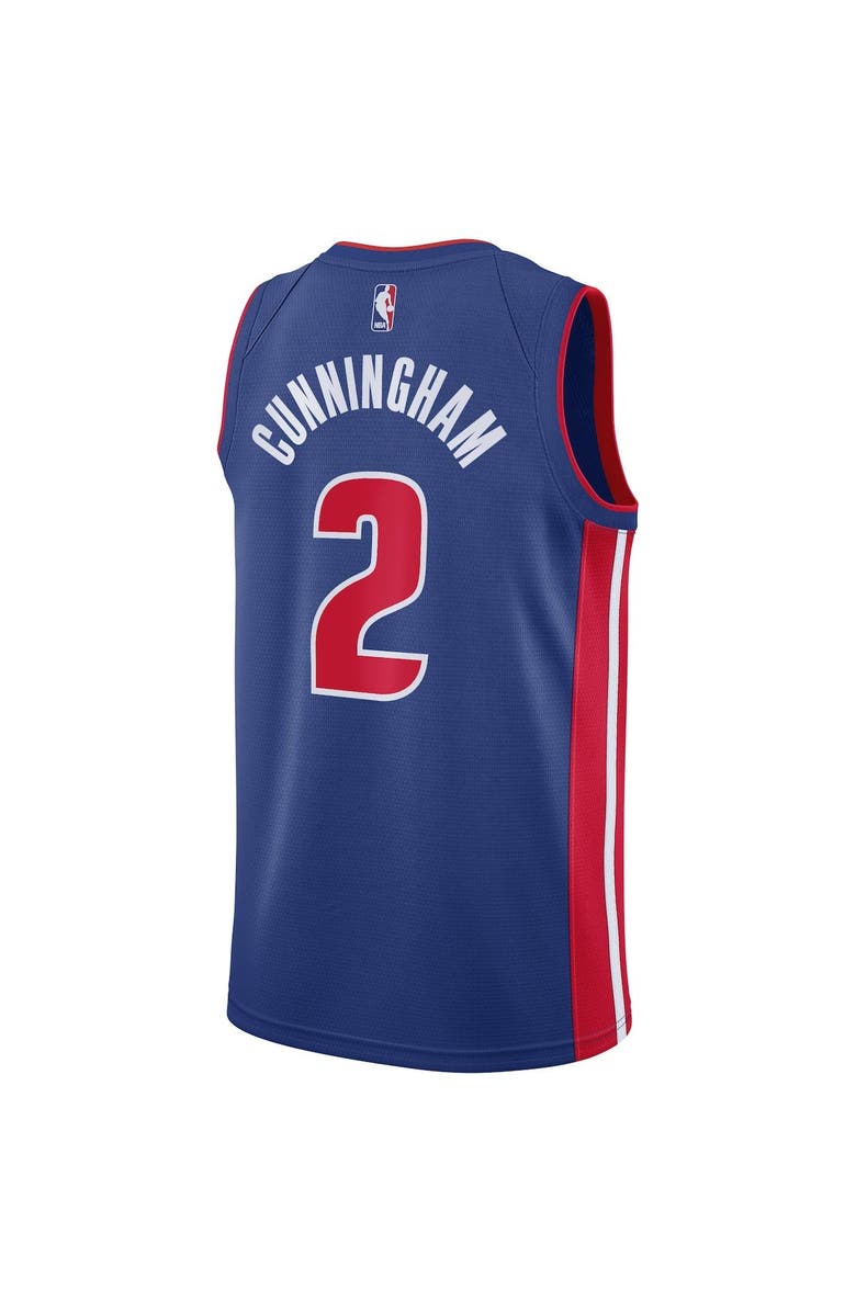Nike Men's Nike Cade Cunningham Blue Detroit Pistons 2021 NBA Draft First Round Pick Swingman Jersey - Icon Edition, Alternate, color, 