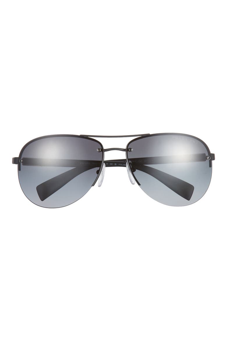 62mm Aviator Sunglasses, Main, color, BLACK