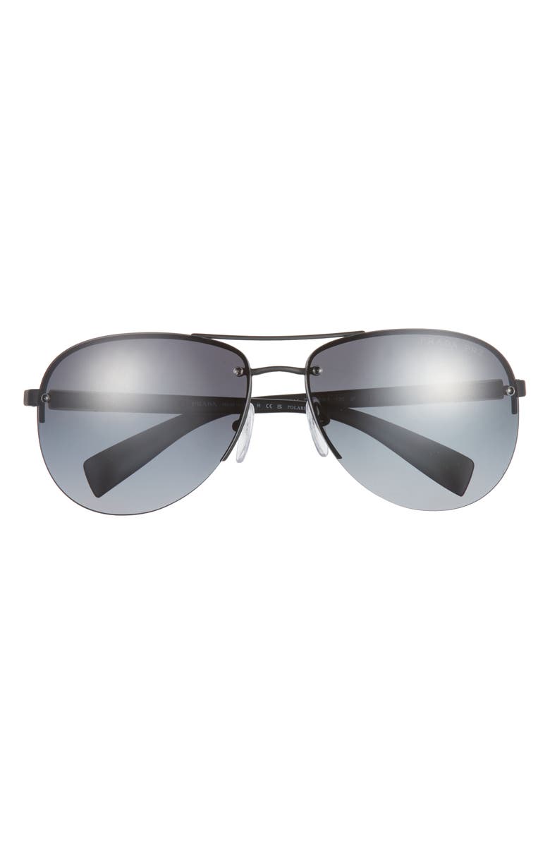 Prada Linea Rossa 62mm Aviator Sunglasses, Main, color,