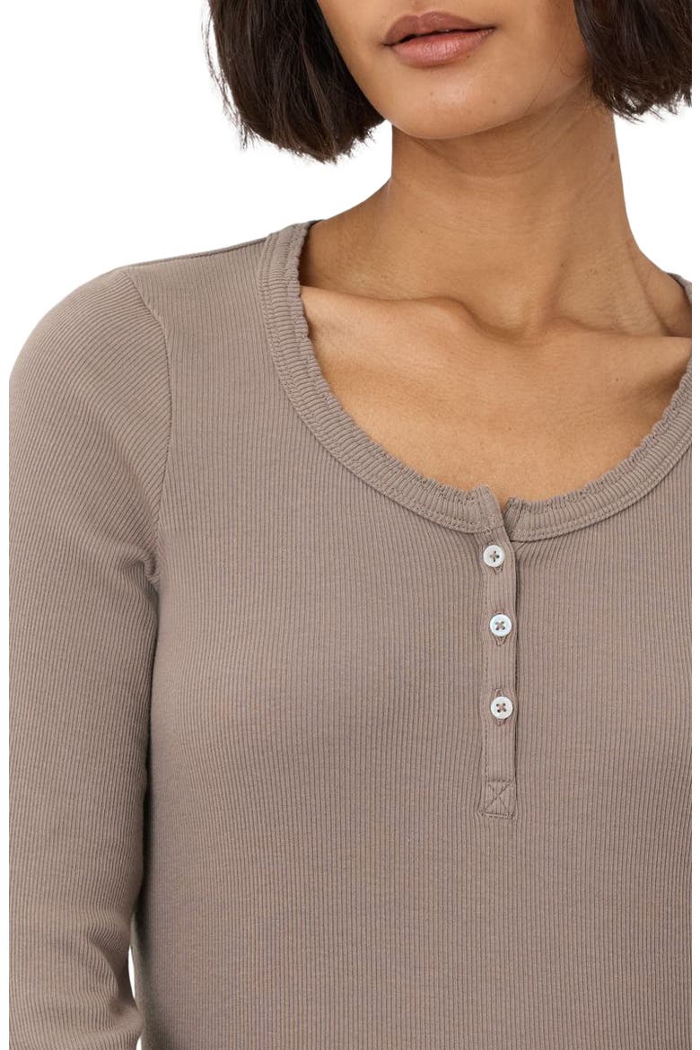 Dream Rib Slim Henley Made With Organic Cotton, Alternate, color, Cinder