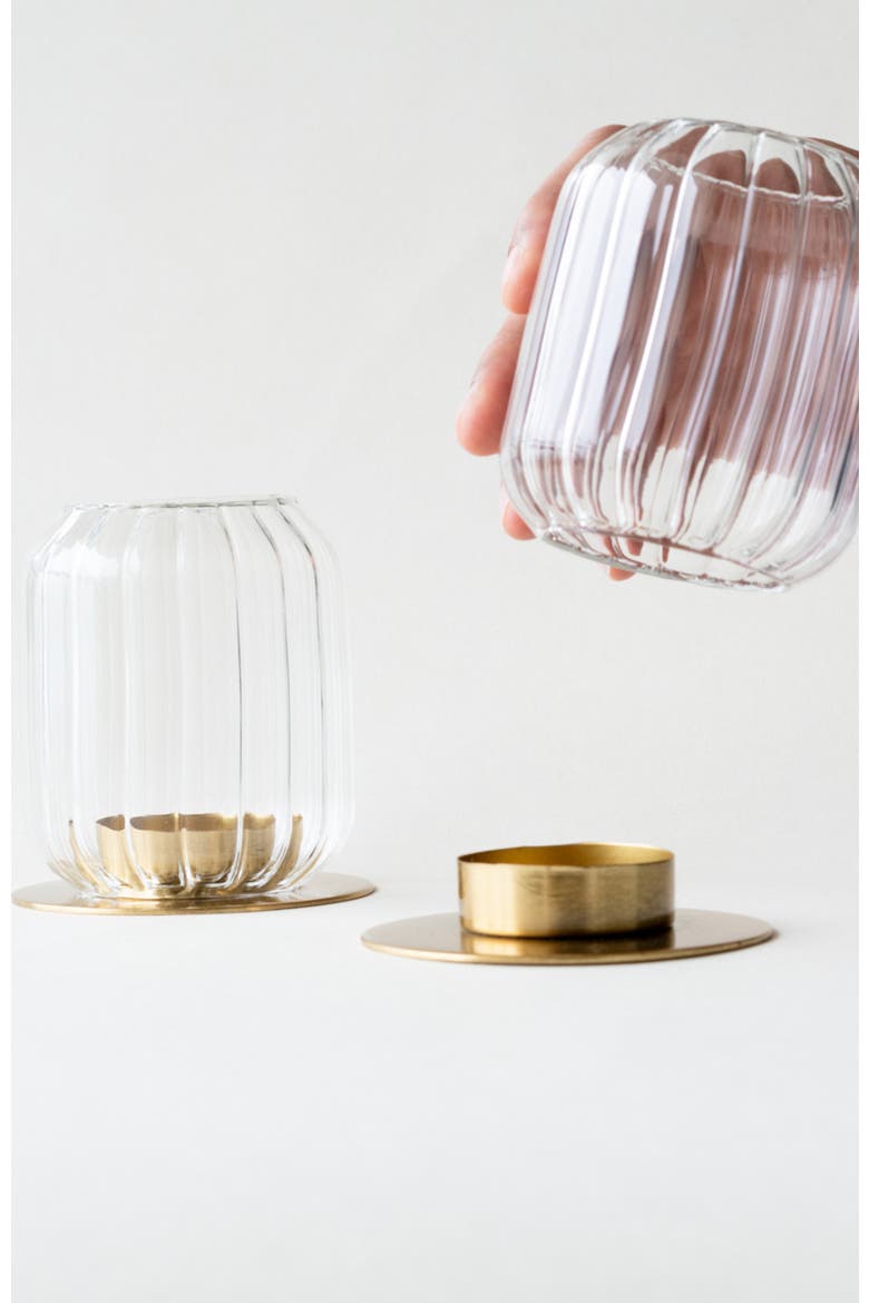 Kira Glass Lantern Set of 2, Alternate, color, Clear