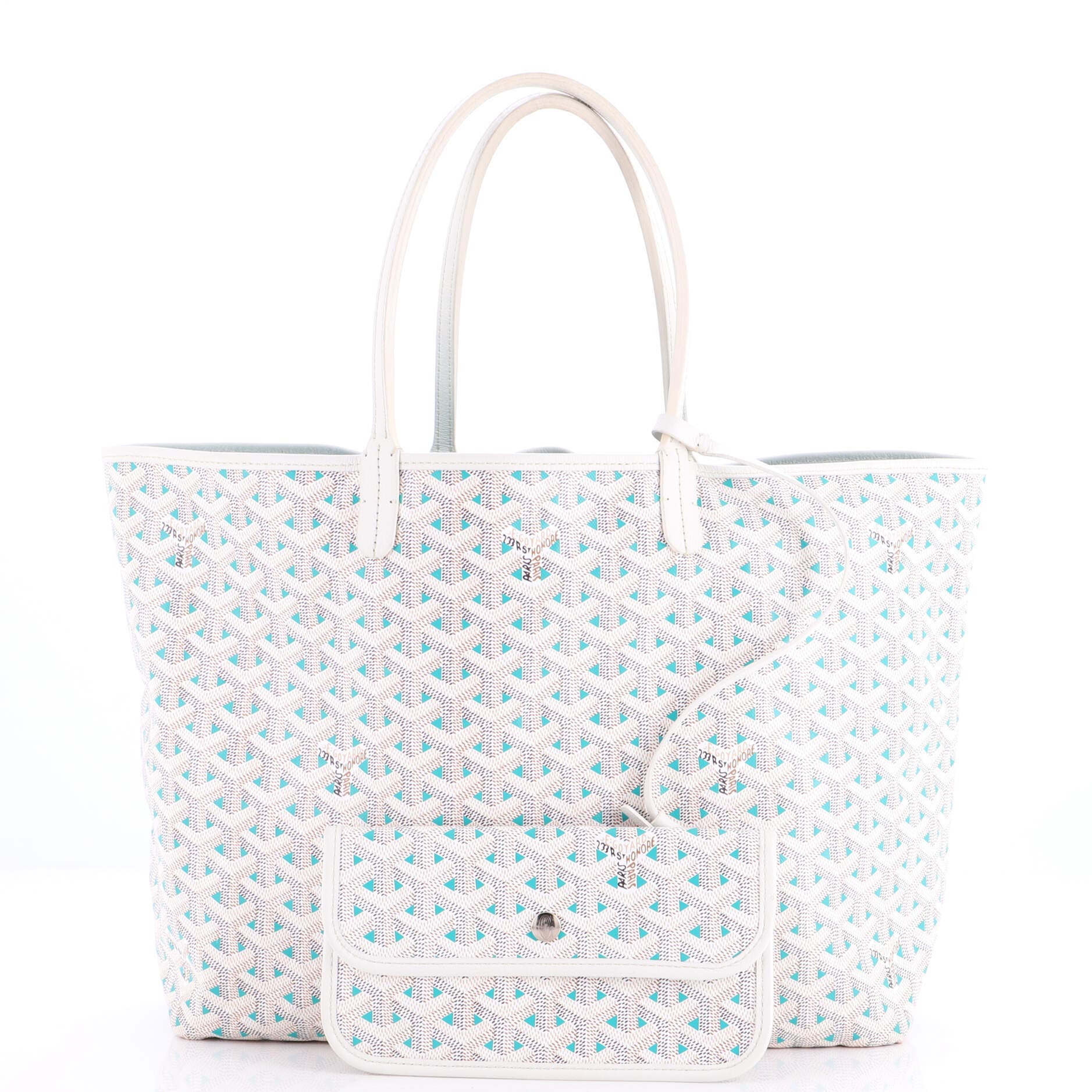 Pre-Owned Goyard Saint Louis Tote Claire Voie Coated Canvas PM, Alternate, color, White