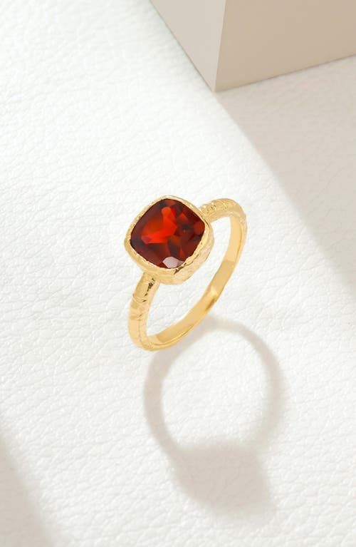 Ys Gems Solitaire Stone Ring In Red