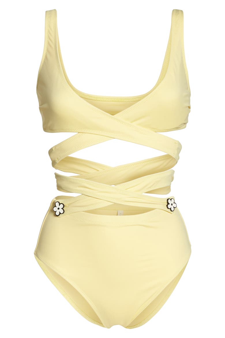 The Lauren Strappy One-Piece Swimsuit, Alternate, color, YELLOW