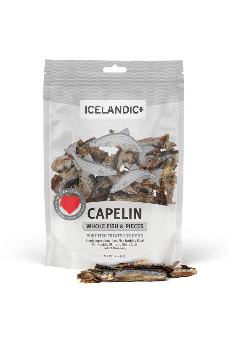 Capelin Whole Fish & Pieces Dog Treat 2.5oz Bag, Alternate, color, Multicolored