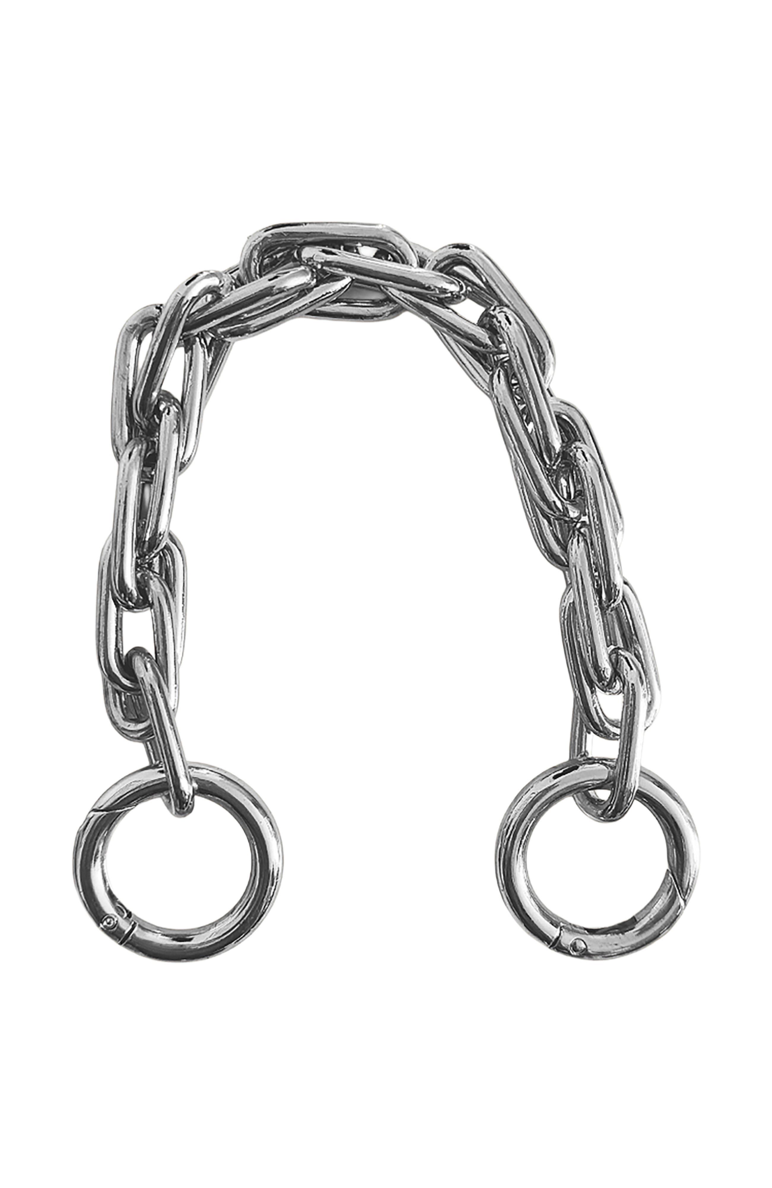 HYER GOODS Doppio Link Chain Strap, Main, color, Silver